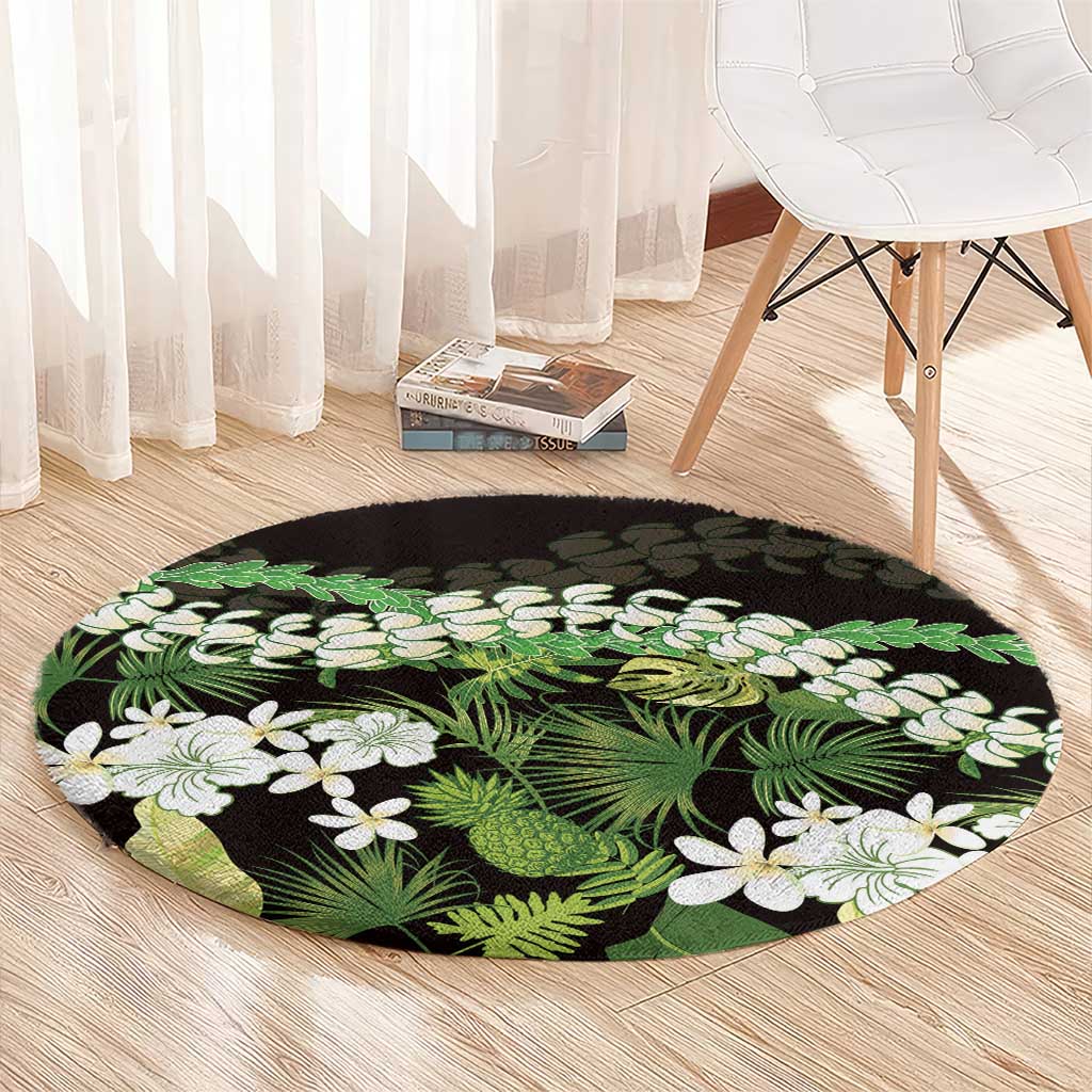 Omaomao Aloha Hawaii Lei Round Carpet Tropical Flowers Elegant Vibe - Polynesian Pride