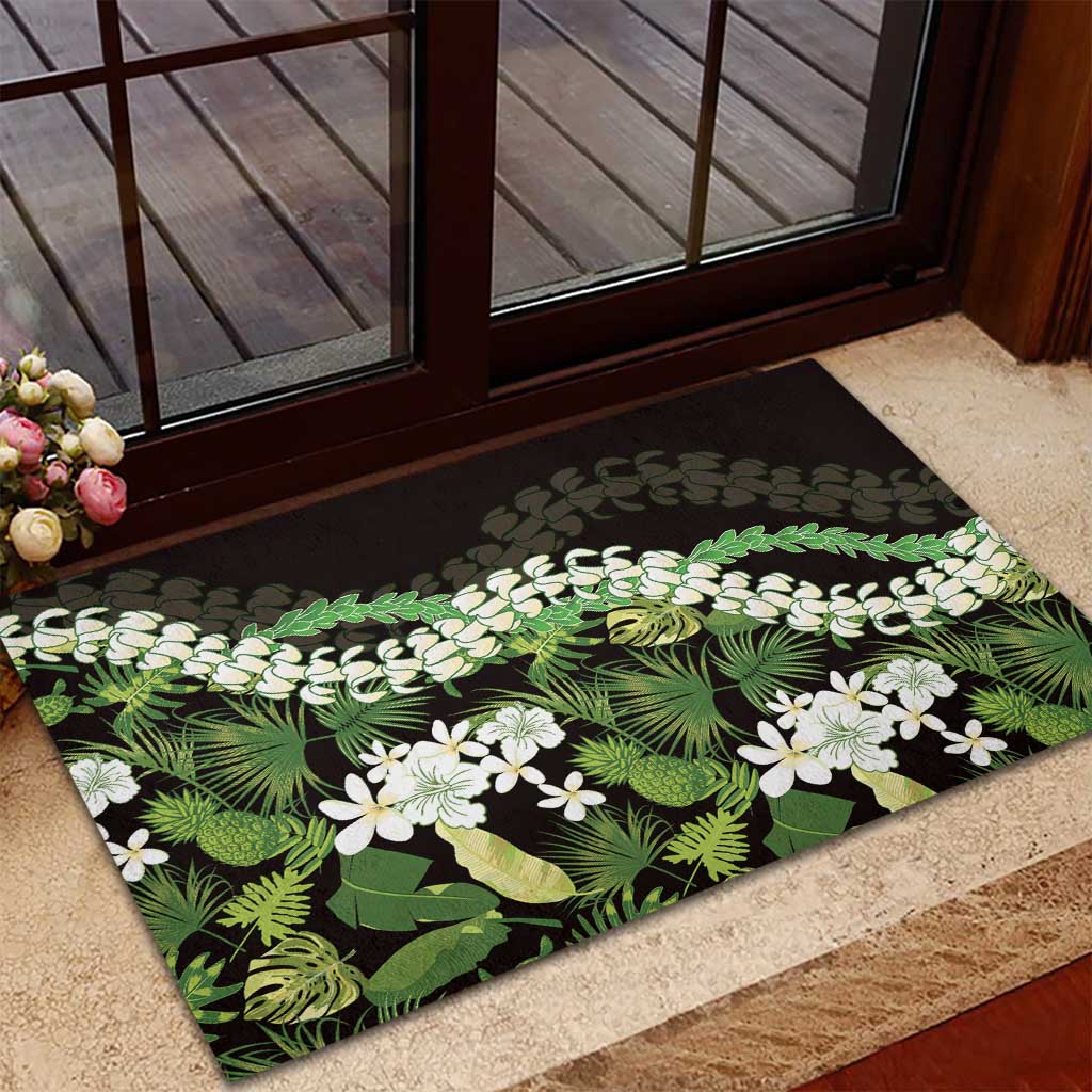 Omaomao Aloha Hawaii Lei Rubber Doormat Tropical Flowers Elegant Vibe - Polynesian Pride