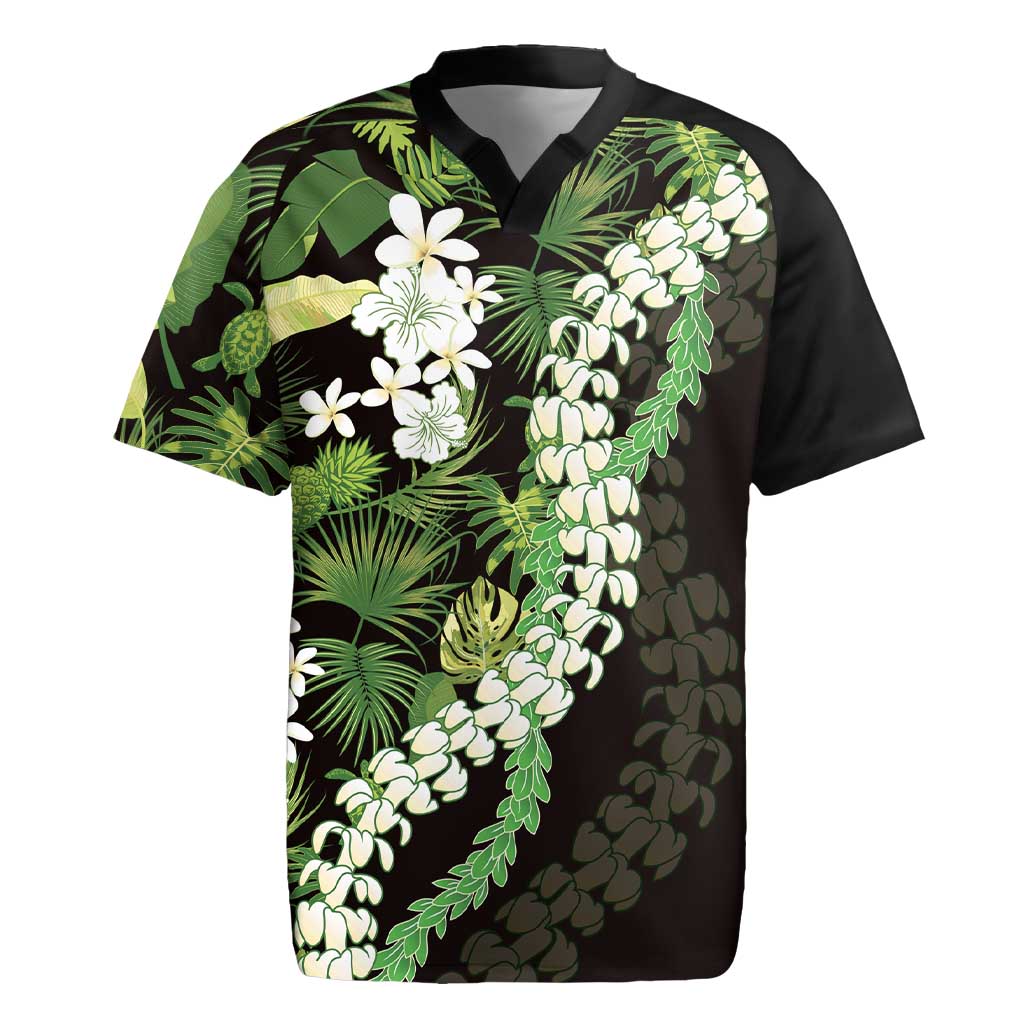 Omaomao Aloha Hawaii Lei Rugby Jersey Tropical Flowers Elegant Vibe - Polynesian Pride