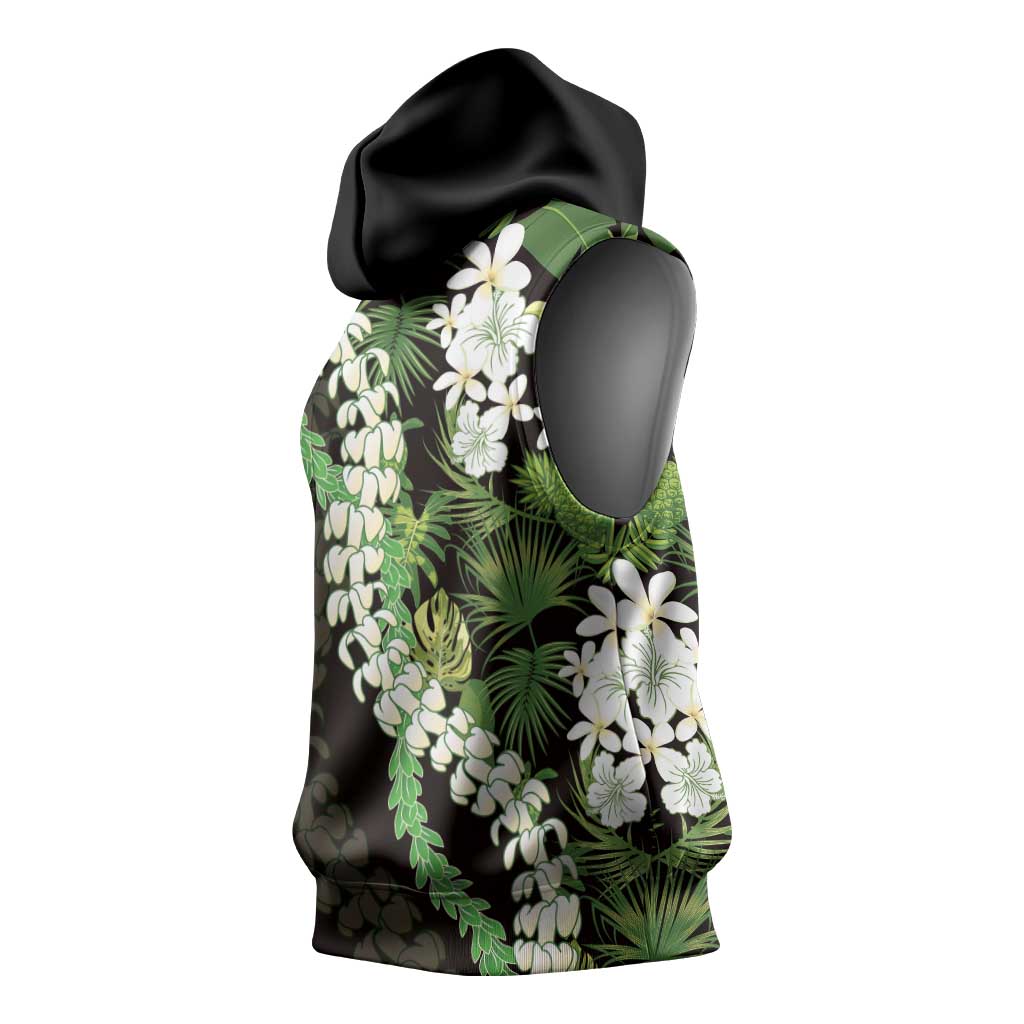 Omaomao Aloha Hawaii Lei Sleeveless Hoodie Tropical Flowers Elegant Vibe - Polynesian Pride
