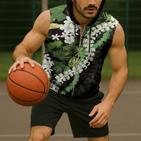 Omaomao Aloha Hawaii Lei Sleeveless Zip Hoodie Tropical Flowers Elegant Vibe - Polynesian Pride