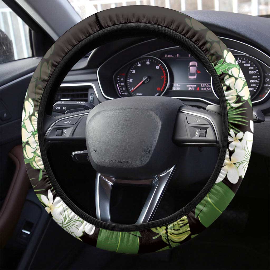 Omaomao Aloha Hawaii Lei Steering Wheel Cover Tropical Flowers Elegant Vibe - Polynesian Pride