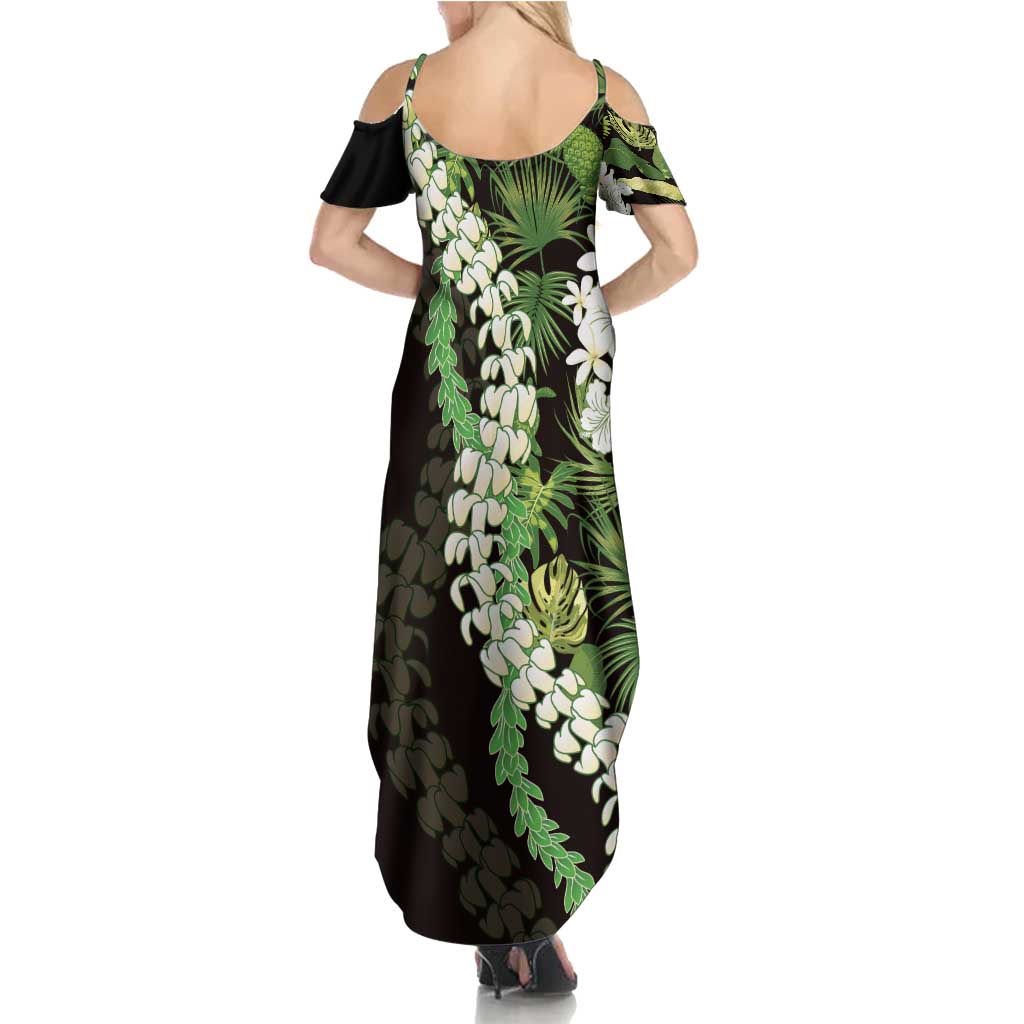 Omaomao Aloha Hawaii Lei Summer Maxi Dress Tropical Flowers Elegant Vibe - Polynesian Pride