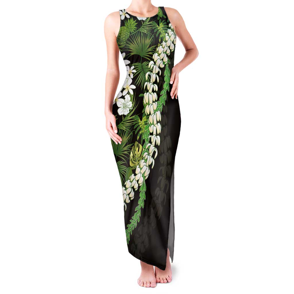 Omaomao Aloha Hawaii Lei Tank Maxi Dress Tropical Flowers Elegant Vibe - Polynesian Pride