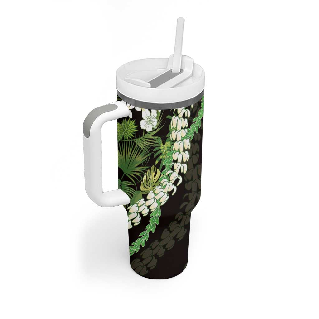 Omaomao Aloha Hawaii Lei Tumbler With Handle Tropical Flowers Elegant Vibe - Polynesian Pride