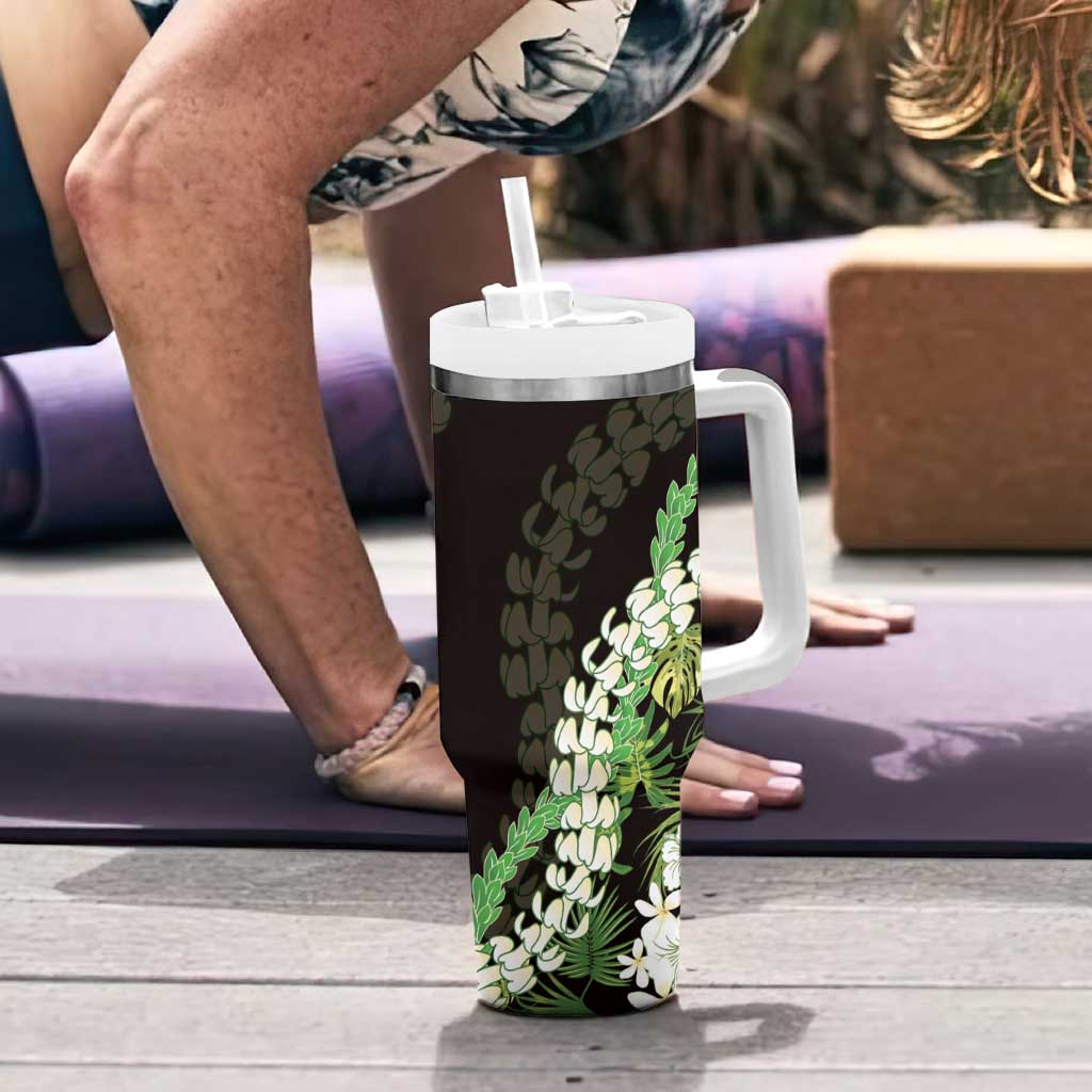 Omaomao Aloha Hawaii Lei Tumbler With Handle Tropical Flowers Elegant Vibe - Polynesian Pride