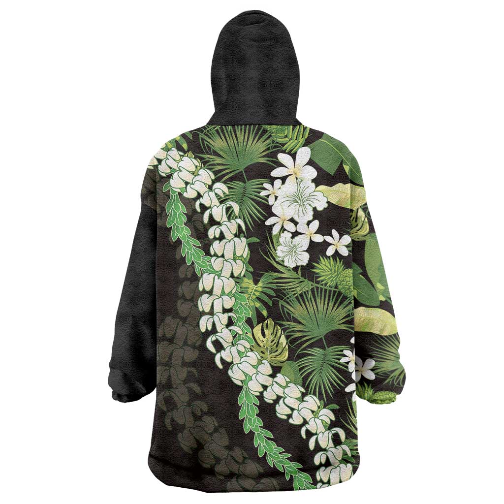 Omaomao Aloha Hawaii Lei Wearable Blanket Hoodie Tropical Flowers Elegant Vibe - Polynesian Pride