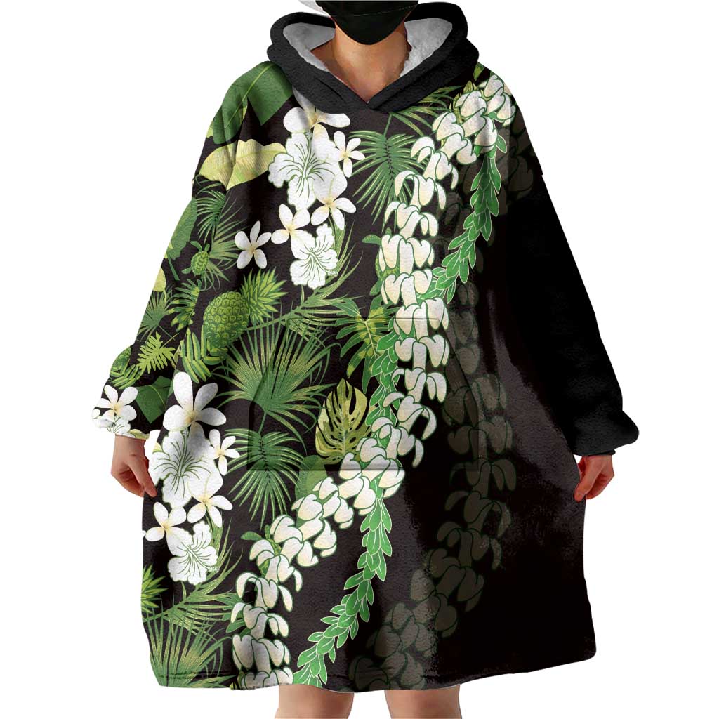 Omaomao Aloha Hawaii Lei Wearable Blanket Hoodie Tropical Flowers Elegant Vibe - Polynesian Pride