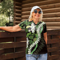 Omaomao Aloha Hawaii Lei Women Polo Shirt Tropical Flowers Elegant Vibe - Polynesian Pride