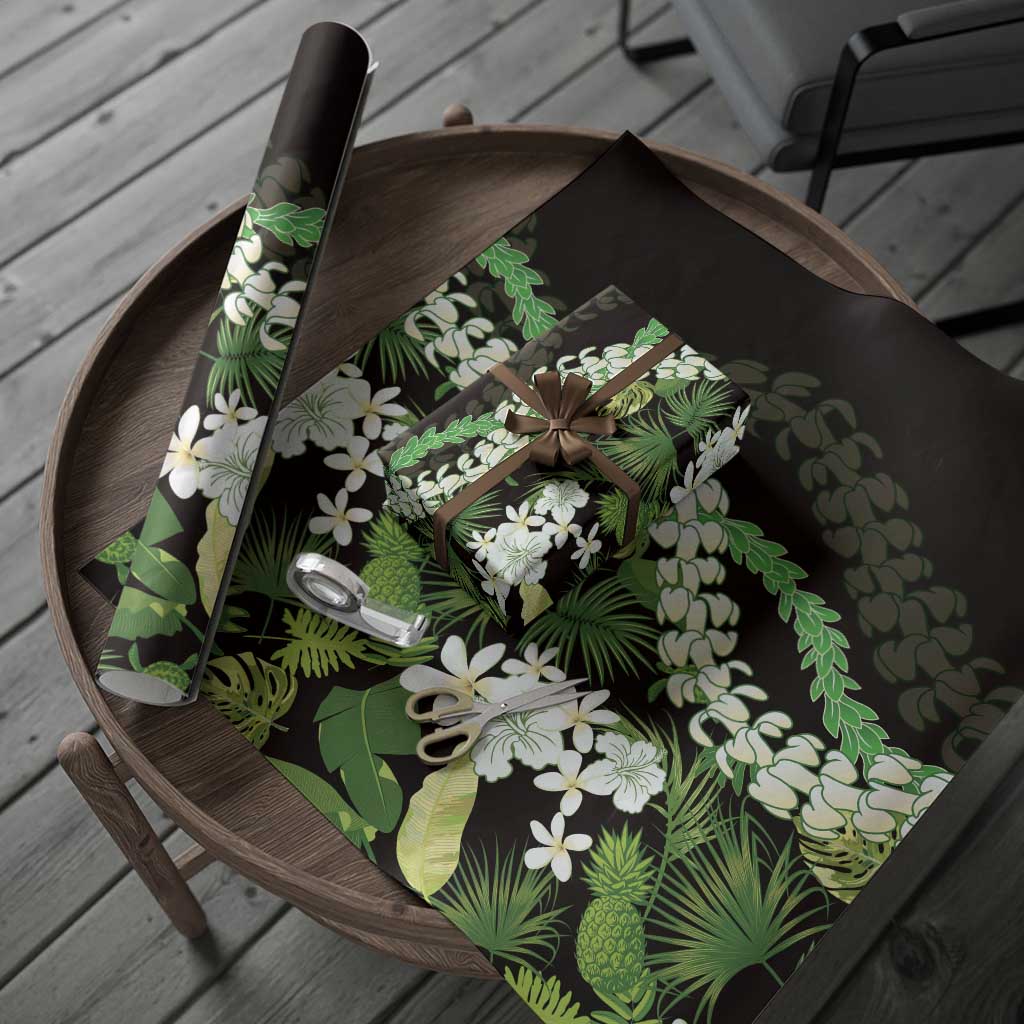 Omaomao Aloha Hawaii Lei Wrapping Paper Tropical Flowers Elegant Vibe - Polynesian Pride