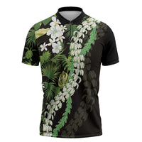 Omaomao Aloha Hawaii Lei Zipper Polo Shirt Tropical Flowers Elegant Vibe - Polynesian Pride