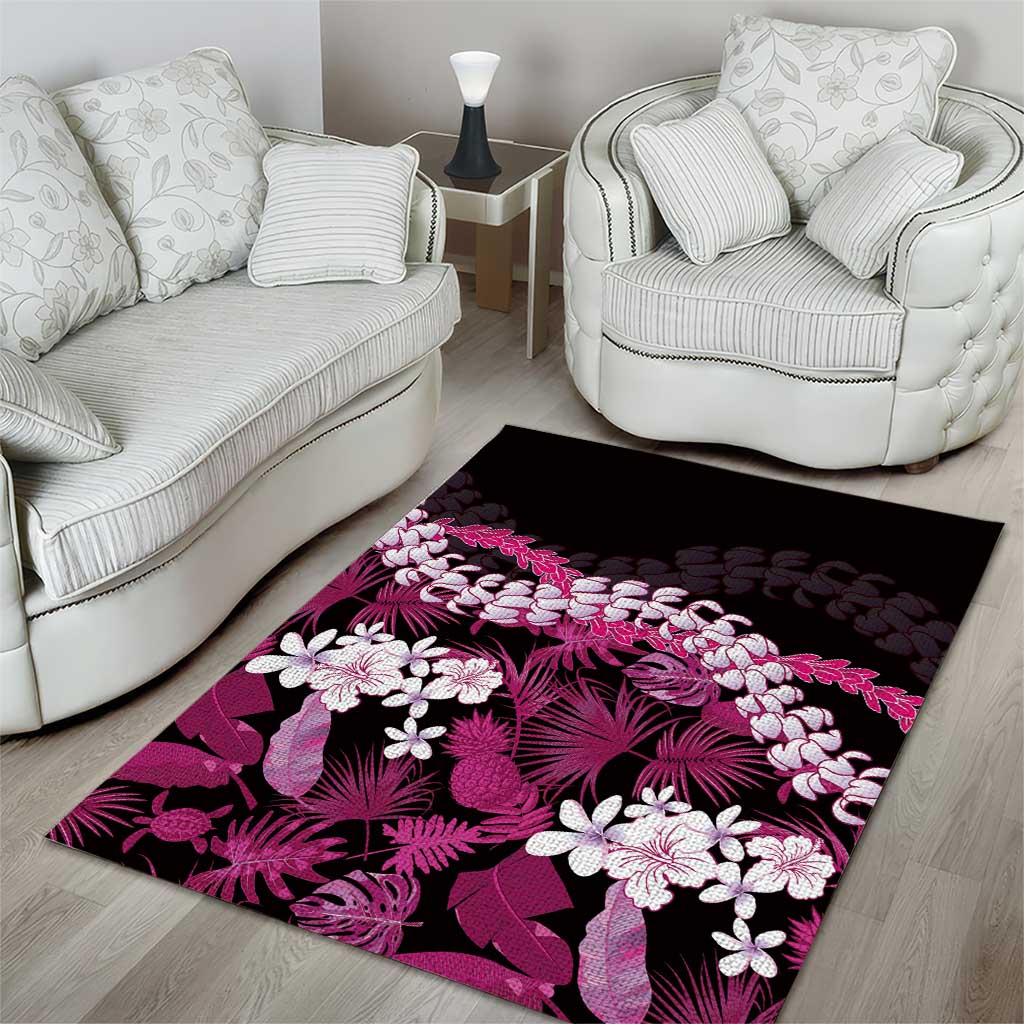 Akala Aloha Hawaii Lei Area Rug Tropical Flowers Elegant Vibe - Polynesian Pride