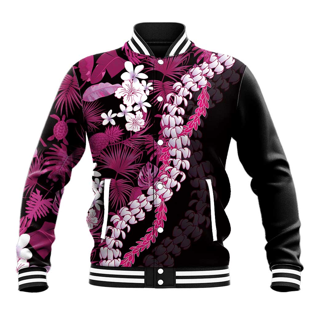 Akala Aloha Hawaii Lei Baseball Jacket Tropical Flowers Elegant Vibe - Polynesian Pride
