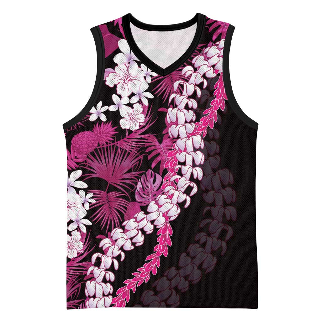 Akala Aloha Hawaii Lei Basketball Jersey Tropical Flowers Elegant Vibe - Polynesian Pride