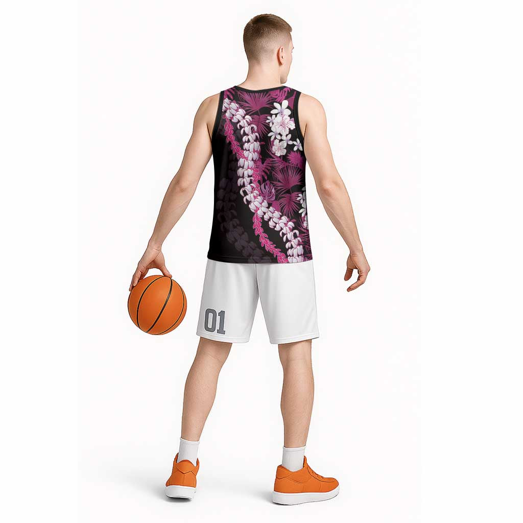 Akala Aloha Hawaii Lei Basketball Jersey Tropical Flowers Elegant Vibe - Polynesian Pride