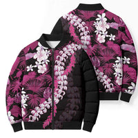 Akala Aloha Hawaii Lei Bomber Puffer Jacket Tropical Flowers Elegant Vibe - Polynesian Pride
