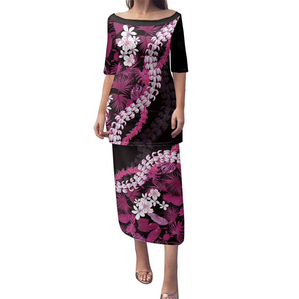 Akala Aloha Hawaii Lei Family Matching Puletasi and Hawaiian Shirt Tropical Flowers Elegant Vibe - Polynesian Pride