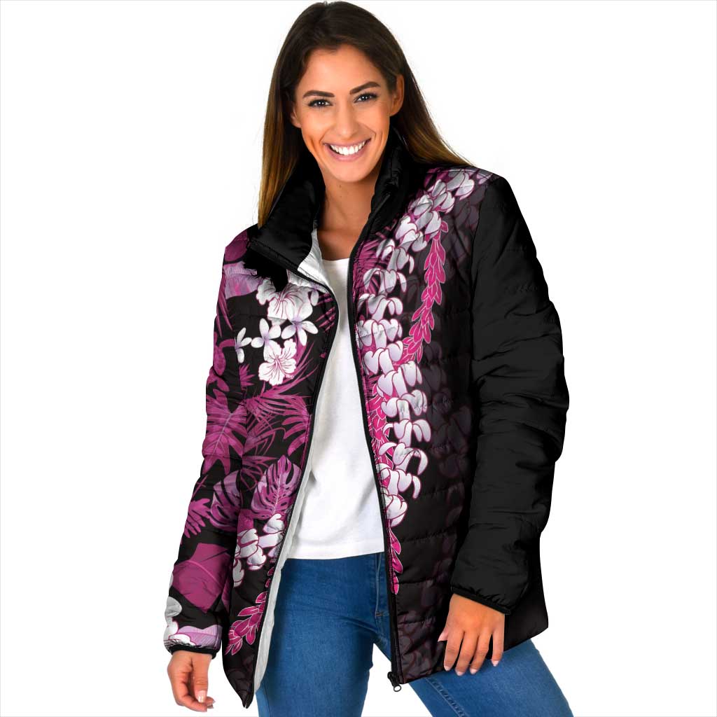 Akala Aloha Hawaii Lei Padded Jacket Tropical Flowers Elegant Vibe - Polynesian Pride