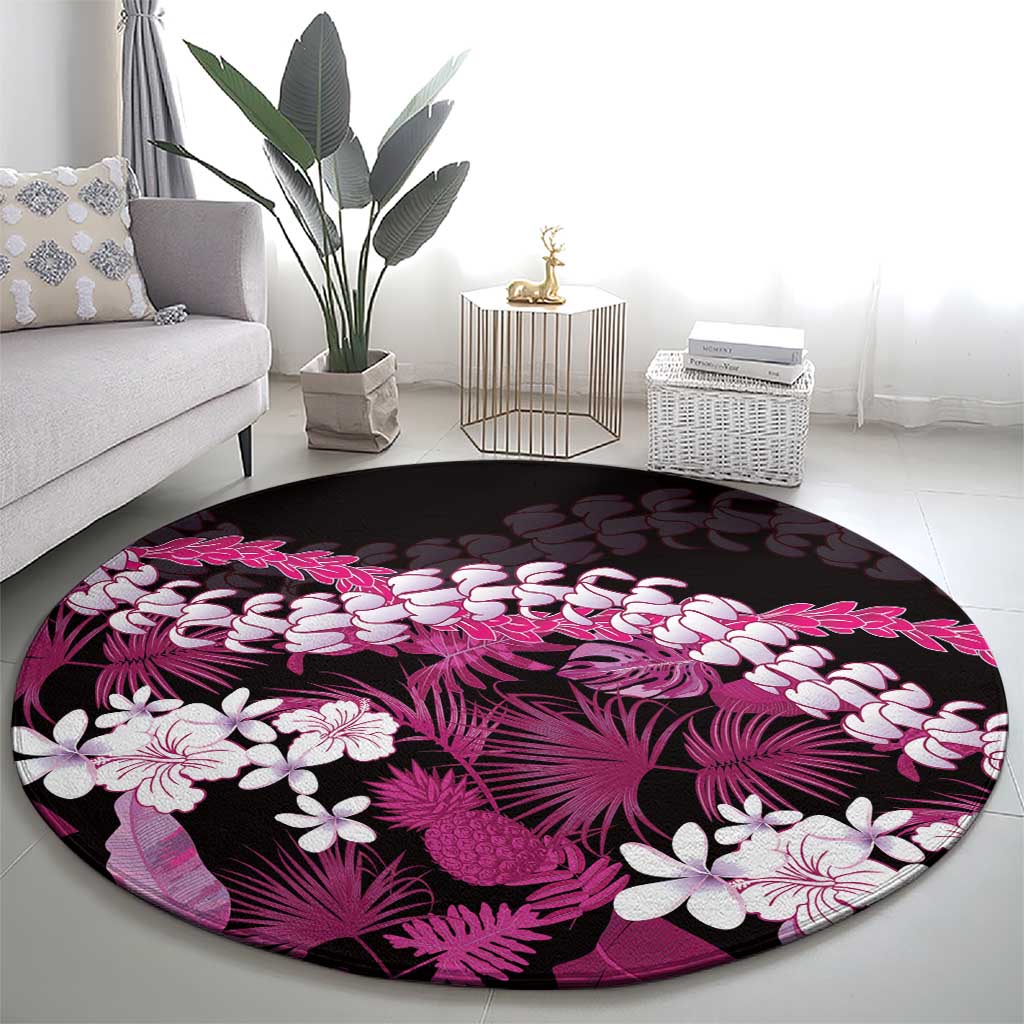 Akala Aloha Hawaii Lei Round Carpet Tropical Flowers Elegant Vibe - Polynesian Pride