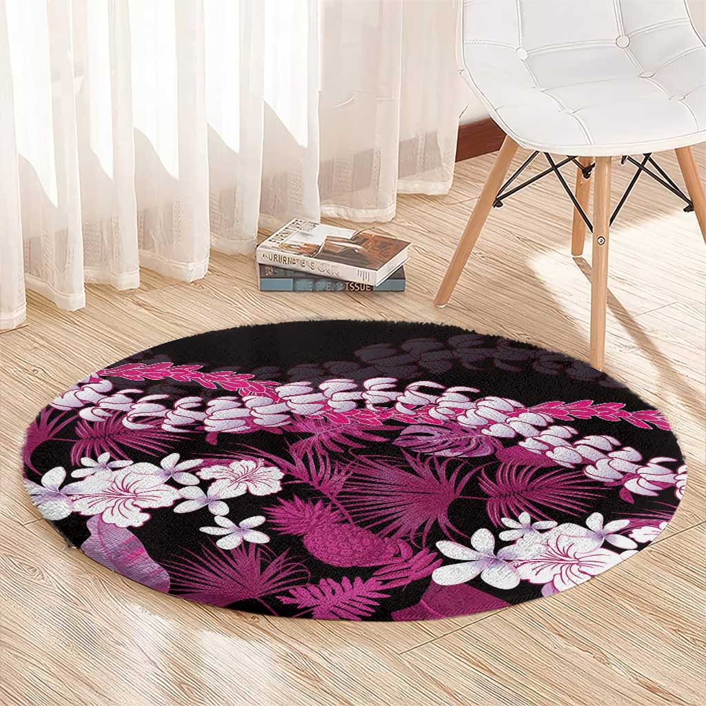Akala Aloha Hawaii Lei Round Carpet Tropical Flowers Elegant Vibe - Polynesian Pride