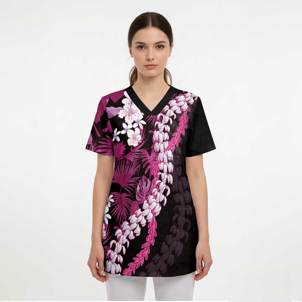 Akala Aloha Hawaii Lei Scrub Top Tropical Flowers Elegant Vibe - Polynesian Pride