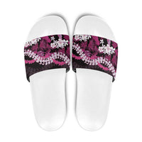 Akala Aloha Hawaii Lei Slide Sandals Tropical Flowers Elegant Vibe LT14 Pink - Polynesian Pride