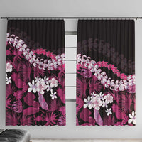Akala Aloha Hawaii Lei Window Curtain Tropical Flowers Elegant Vibe LT14 With Hooks Pink - Polynesian Pride