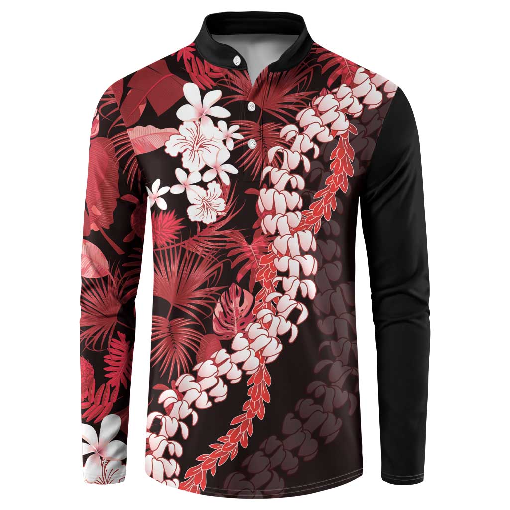 Ulaula Aloha Hawaii Lei Button Sweatshirt Tropical Flowers Elegant Vibe - Polynesian Pride