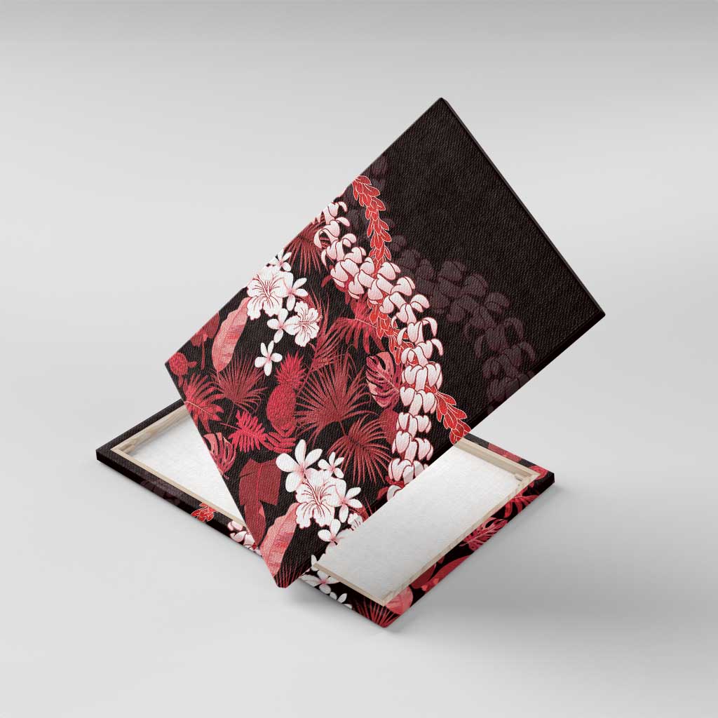 Ulaula Aloha Hawaii Lei Canvas Wall Art Tropical Flowers Elegant Vibe - Polynesian Pride