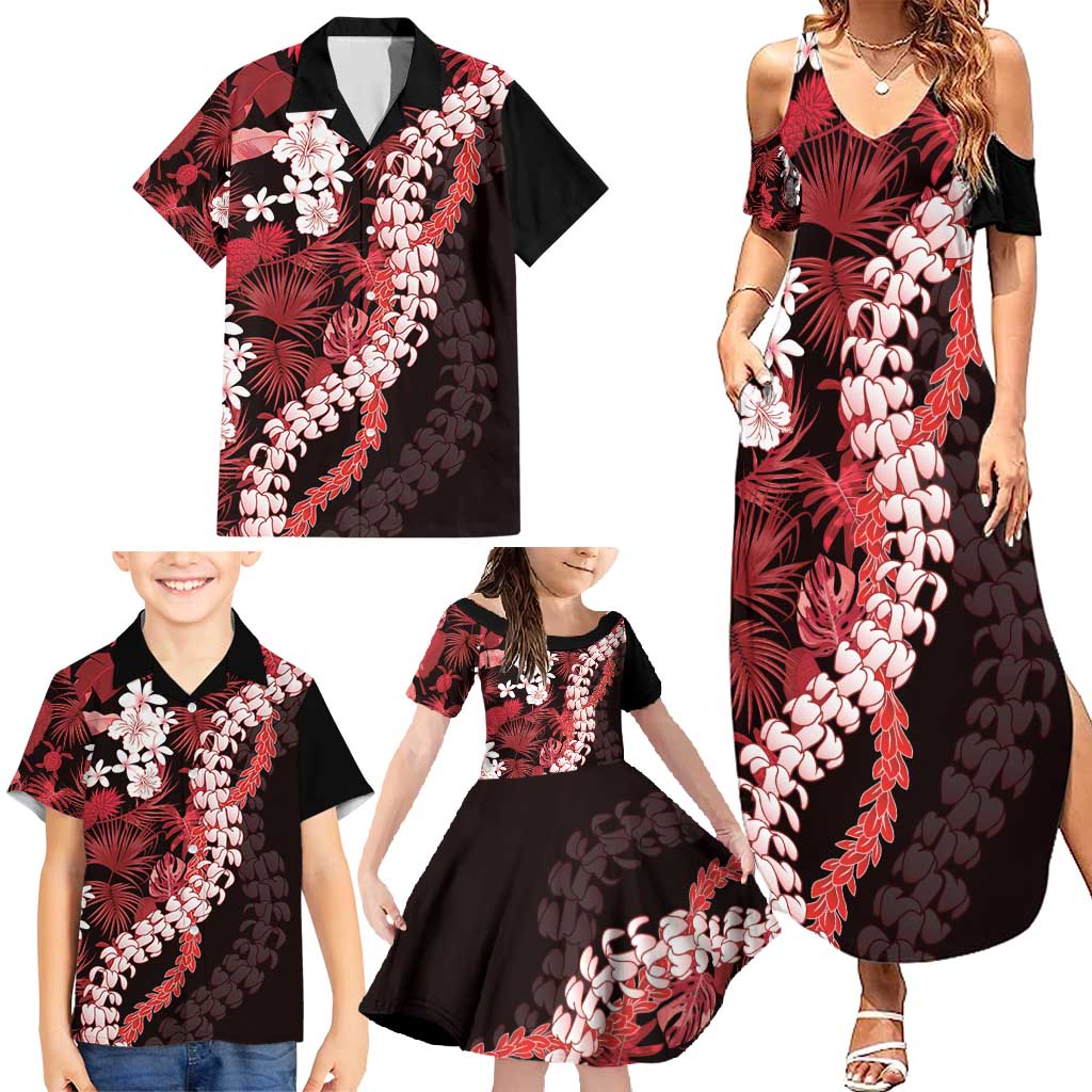 Ulaula Aloha Hawaii Lei Family Matching Summer Maxi Dress and Hawaiian Shirt Tropical Flowers Elegant Vibe - Polynesian Pride
