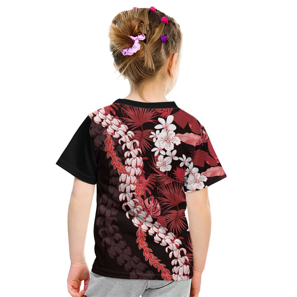 Ulaula Aloha Hawaii Lei Kid T Shirt Tropical Flowers Elegant Vibe - Polynesian Pride