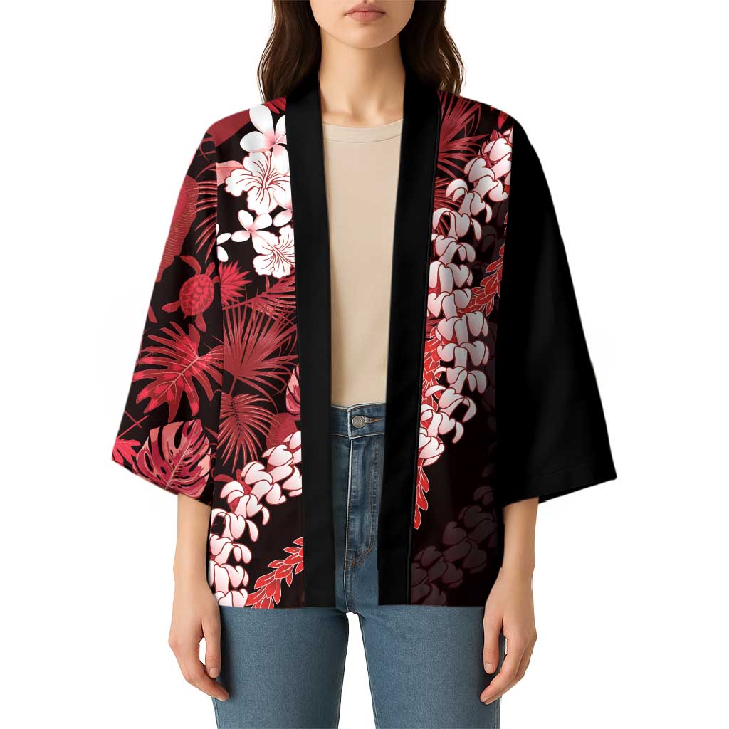 Ulaula Aloha Hawaii Lei Kimono Tropical Flowers Elegant Vibe - Polynesian Pride