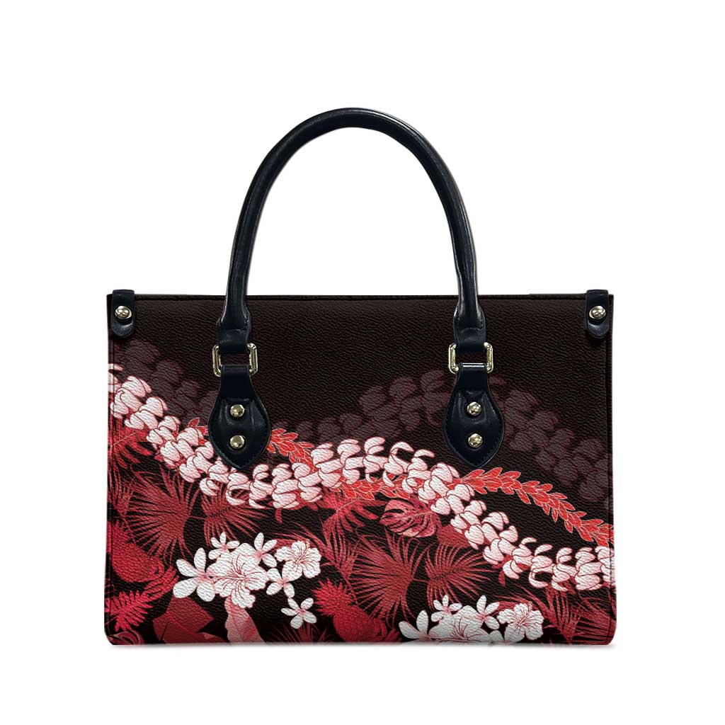 Ulaula Aloha Hawaii Lei Leather Bag Tropical Flowers Elegant Vibe - Polynesian Pride