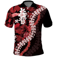 Ulaula Aloha Hawaii Lei Polo Shirt Tropical Flowers Elegant Vibe - Polynesian Pride