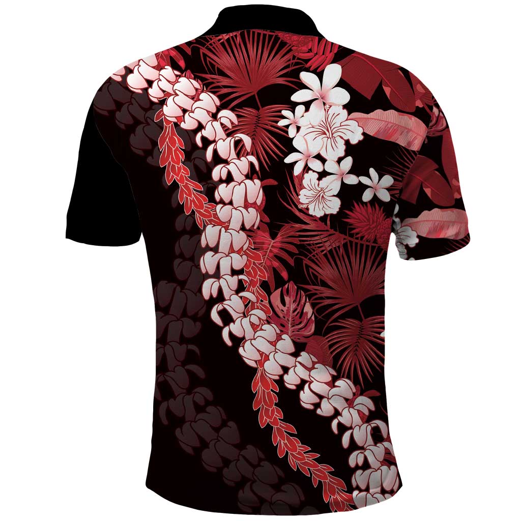 Ulaula Aloha Hawaii Lei Polo Shirt Tropical Flowers Elegant Vibe - Polynesian Pride