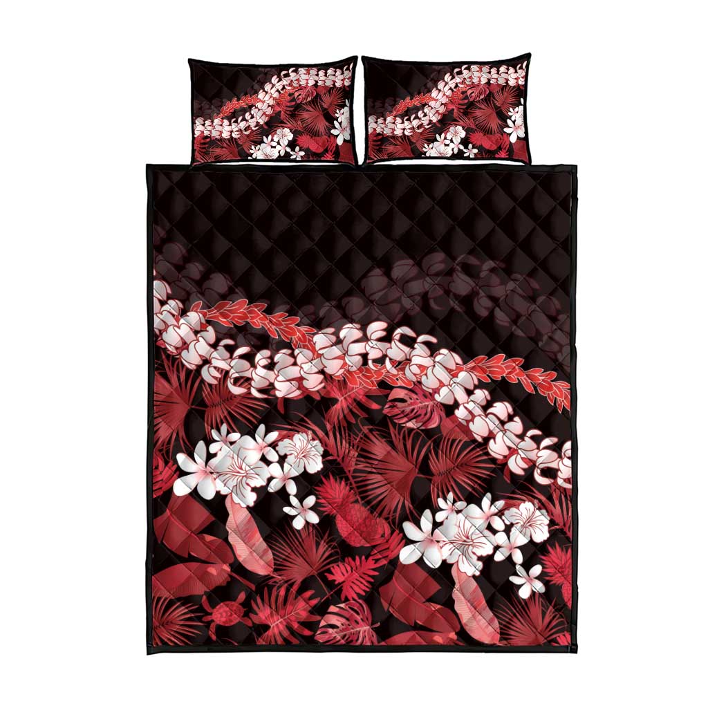Ulaula Aloha Hawaii Lei Quilt Bed Set Tropical Flowers Elegant Vibe - Polynesian Pride
