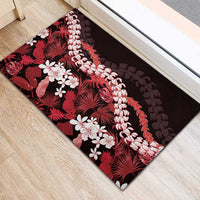 Ulaula Aloha Hawaii Lei Rubber Doormat Tropical Flowers Elegant Vibe - Polynesian Pride