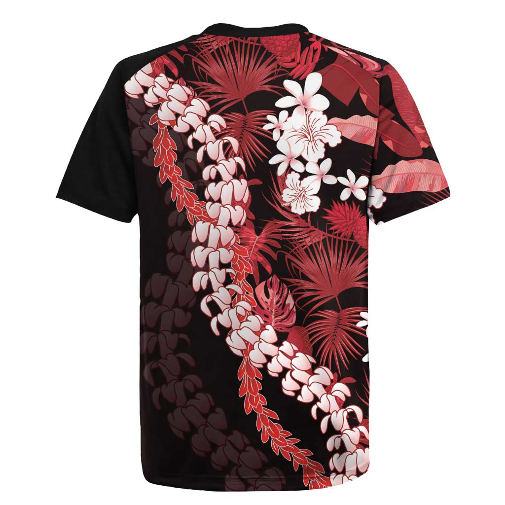 Ulaula Aloha Hawaii Lei Rugby Jersey Tropical Flowers Elegant Vibe - Polynesian Pride