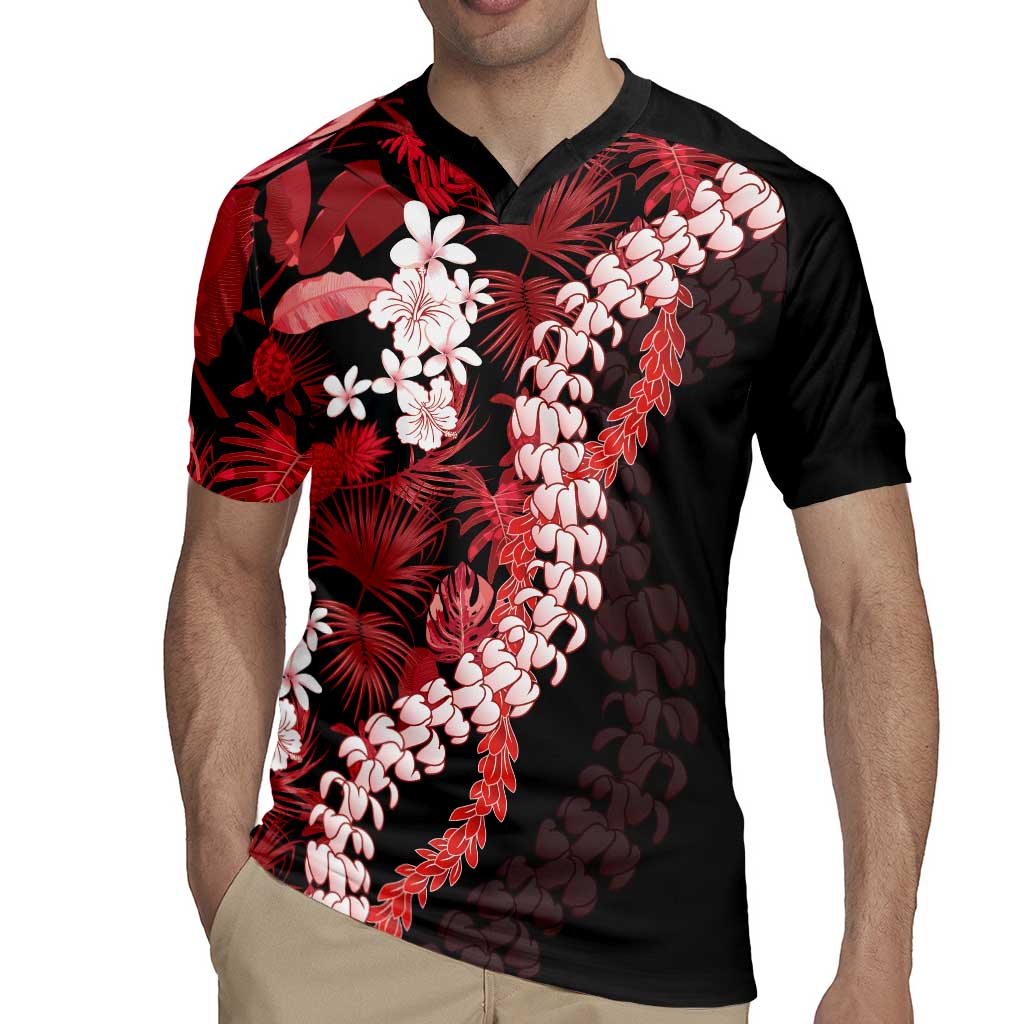 Ulaula Aloha Hawaii Lei Rugby Jersey Tropical Flowers Elegant Vibe - Polynesian Pride