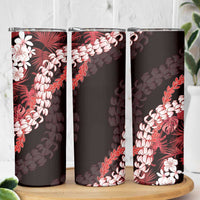 Ulaula Aloha Hawaii Lei Skinny Tumbler Tropical Flowers Elegant Vibe - Polynesian Pride