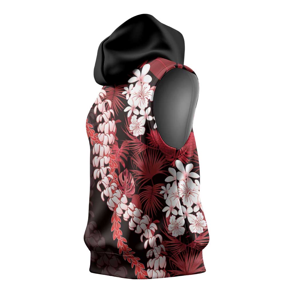 Ulaula Aloha Hawaii Lei Sleeveless Hoodie Tropical Flowers Elegant Vibe - Polynesian Pride