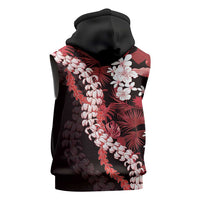 Ulaula Aloha Hawaii Lei Sleeveless Zip Hoodie Tropical Flowers Elegant Vibe - Polynesian Pride