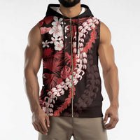 Ulaula Aloha Hawaii Lei Sleeveless Zip Hoodie Tropical Flowers Elegant Vibe - Polynesian Pride