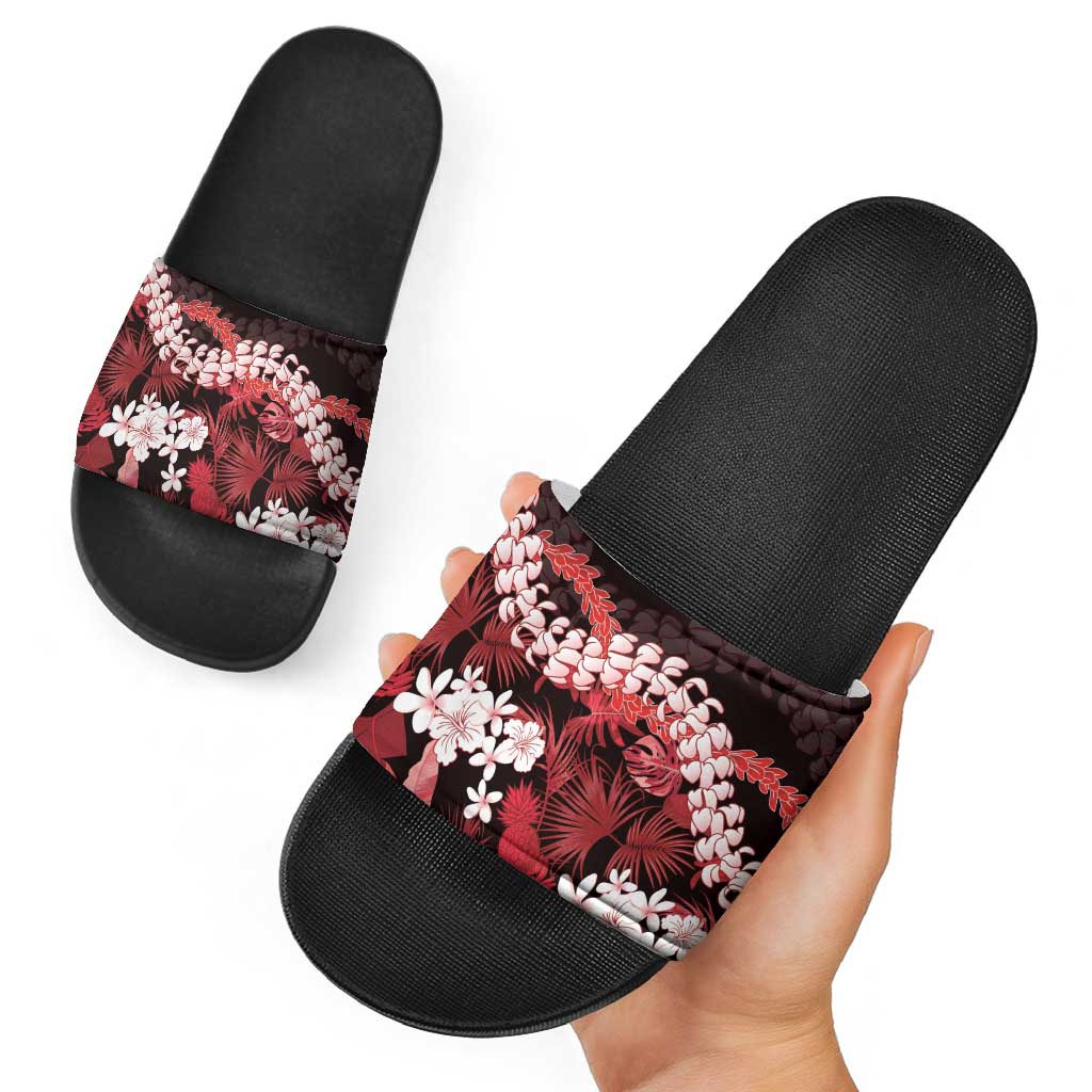 Ulaula Aloha Hawaii Lei Slide Sandals Tropical Flowers Elegant Vibe LT14 - Polynesian Pride