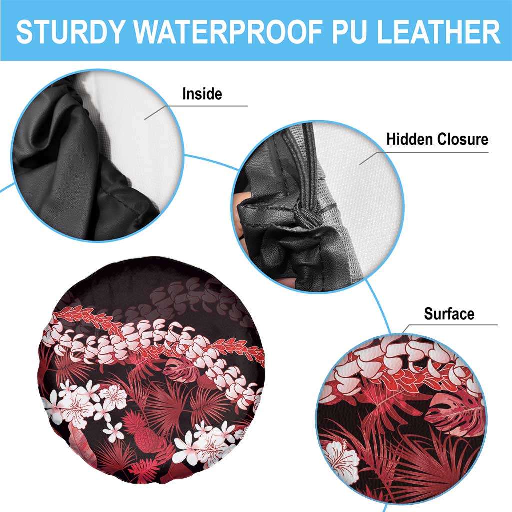 Ulaula Aloha Hawaii Lei Spare Tire Cover Tropical Flowers Elegant Vibe - Polynesian Pride