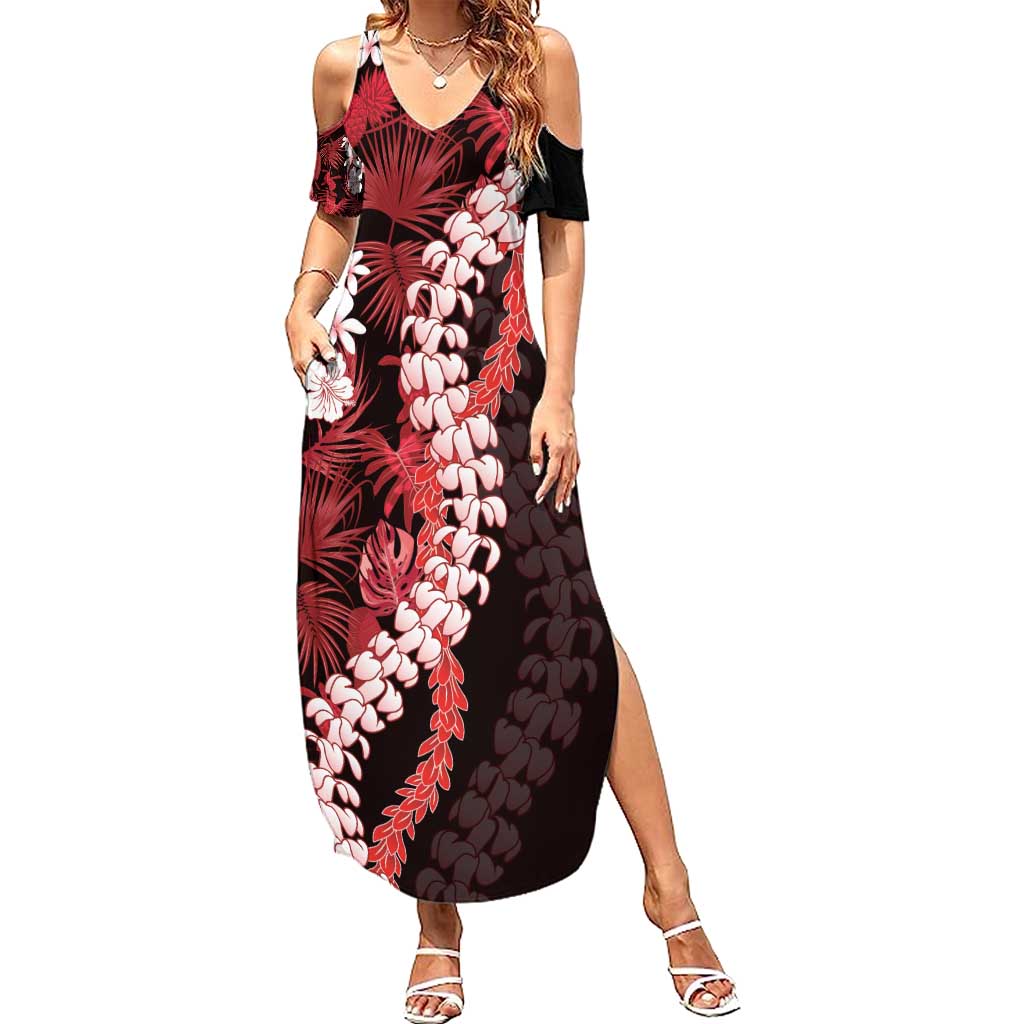 Ulaula Aloha Hawaii Lei Summer Maxi Dress Tropical Flowers Elegant Vibe - Polynesian Pride