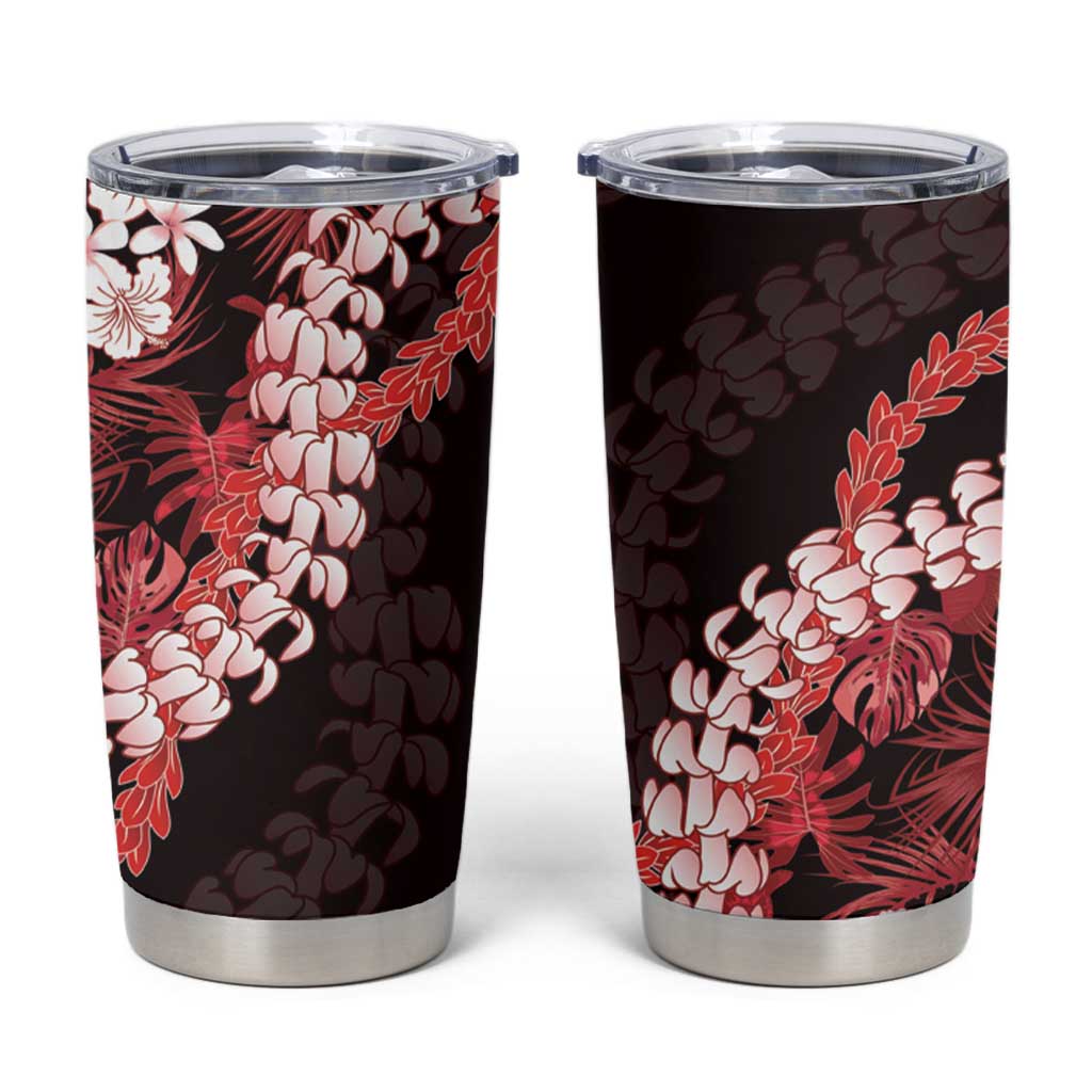 Ulaula Aloha Hawaii Lei Tumbler Cup Tropical Flowers Elegant Vibe - Polynesian Pride