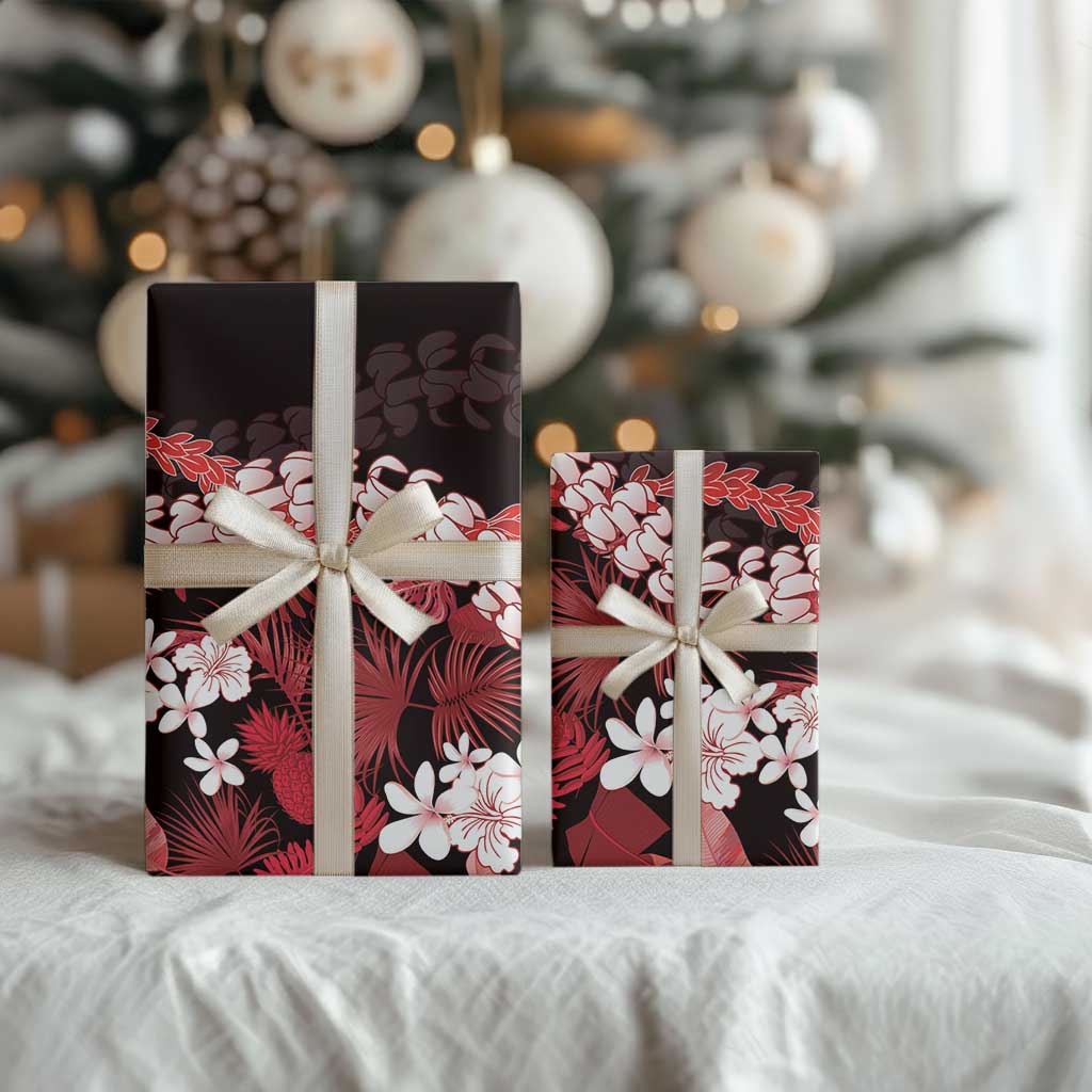 Ulaula Aloha Hawaii Lei Wrapping Paper Tropical Flowers Elegant Vibe - Polynesian Pride