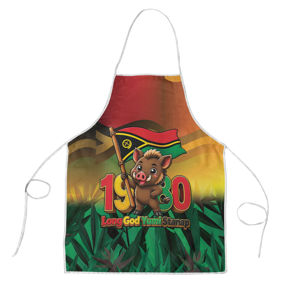 Vanuatu Independence Day Apron Chibi Boar Proud To Be A Ni-Van LT14 Multicolor - Polynesian Pride