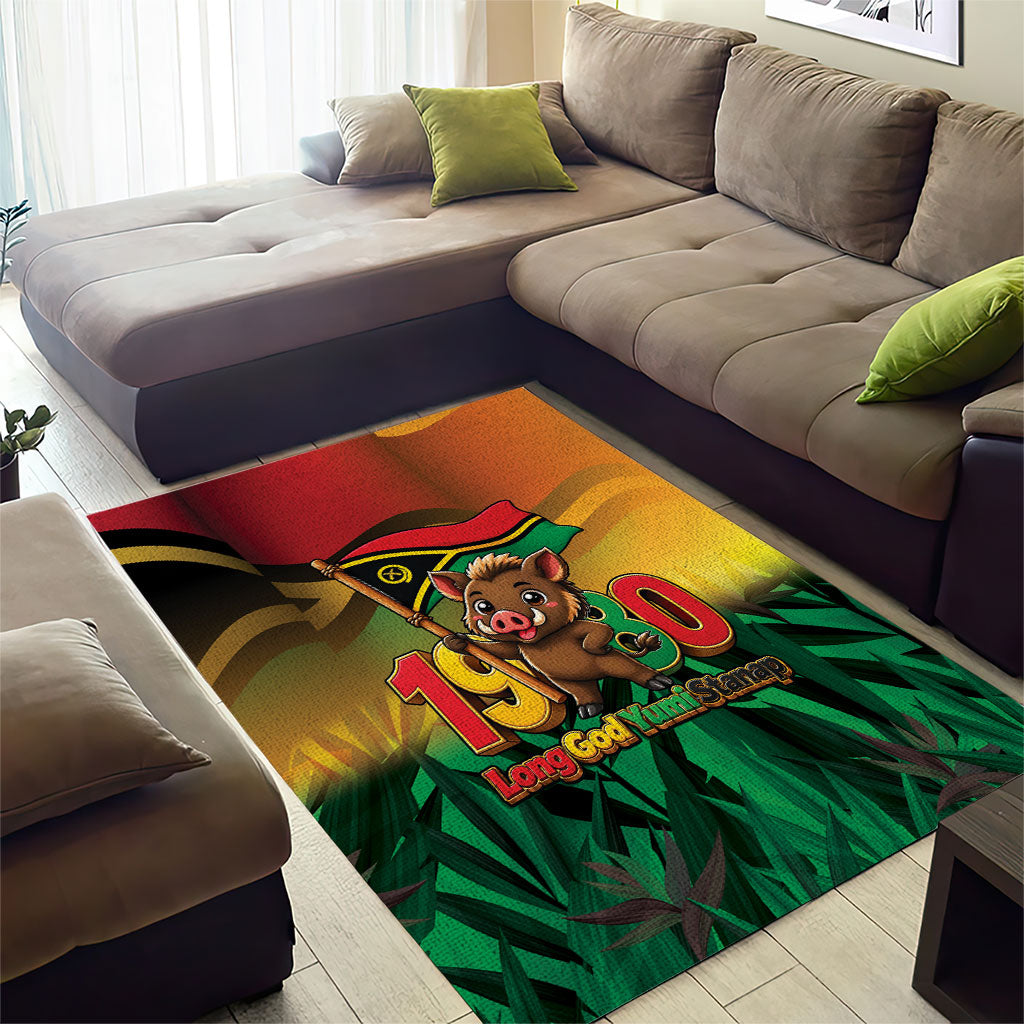 Vanuatu Independence Day Area Rug Chibi Boar Proud To Be A Ni-Van LT14 - Polynesian Pride